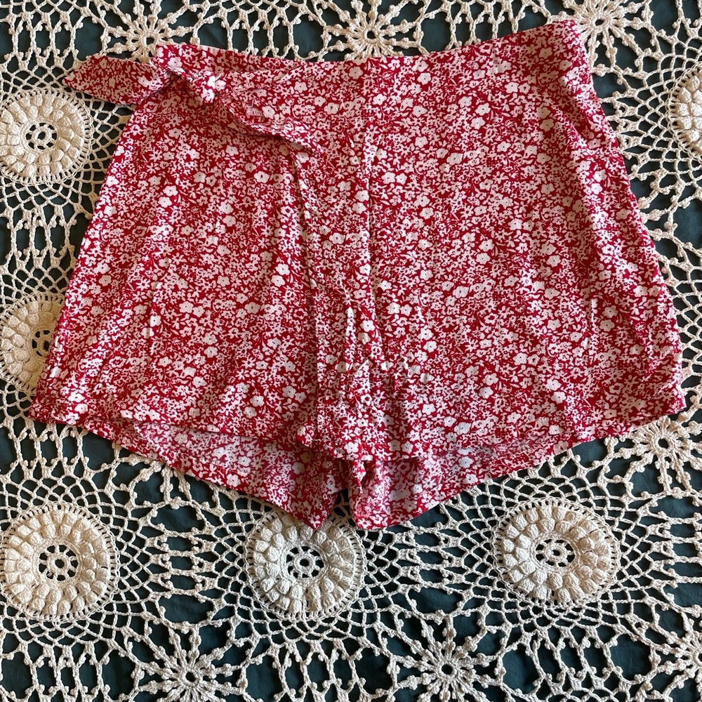 Floral Red Women's Skort
